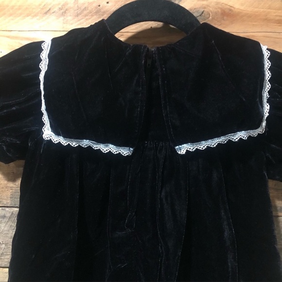 VINTAGE Jessica McClintock black velvet prairie dress - Picture 7 of 7